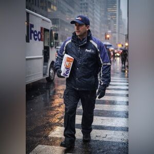 Offical Stan Herman VF Imagewear FedEx Reflective Raincoat
